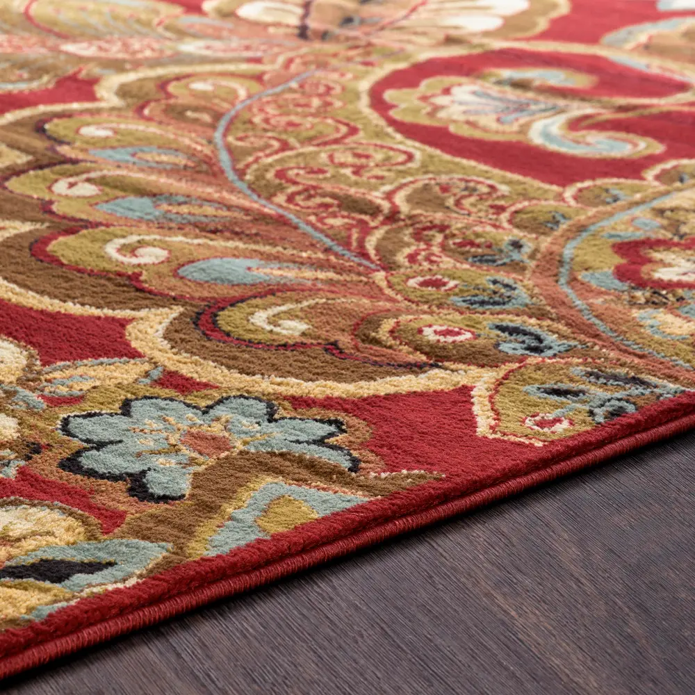 Arosa Traditional Boho Dark Red Rug - Image 6