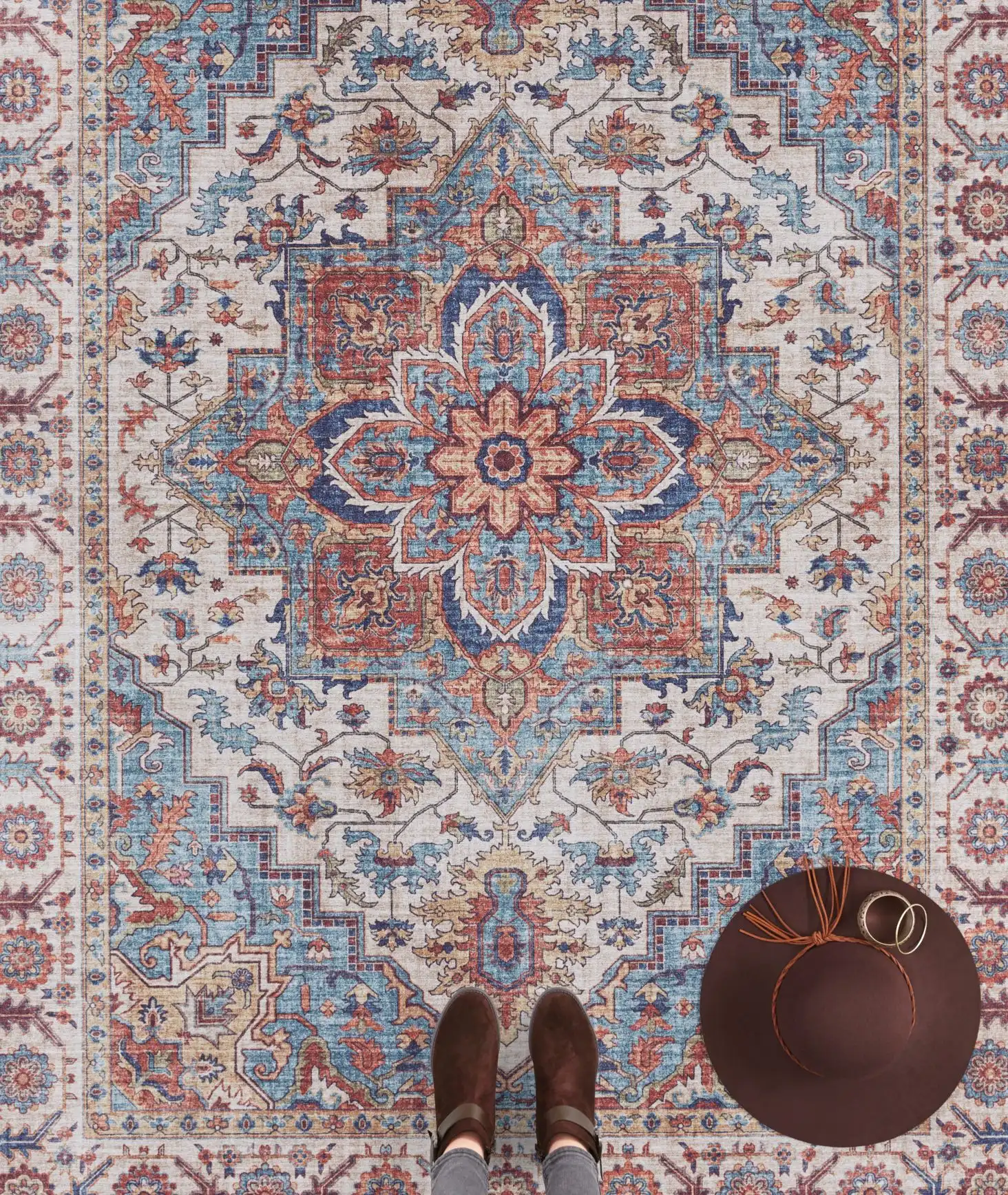 Asmar 104002 Anthea Cyan Rug - Image 3
