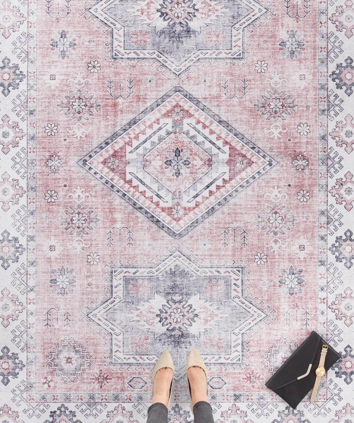 Asmar 104009 Gratia Old Pink Rug - Image 4