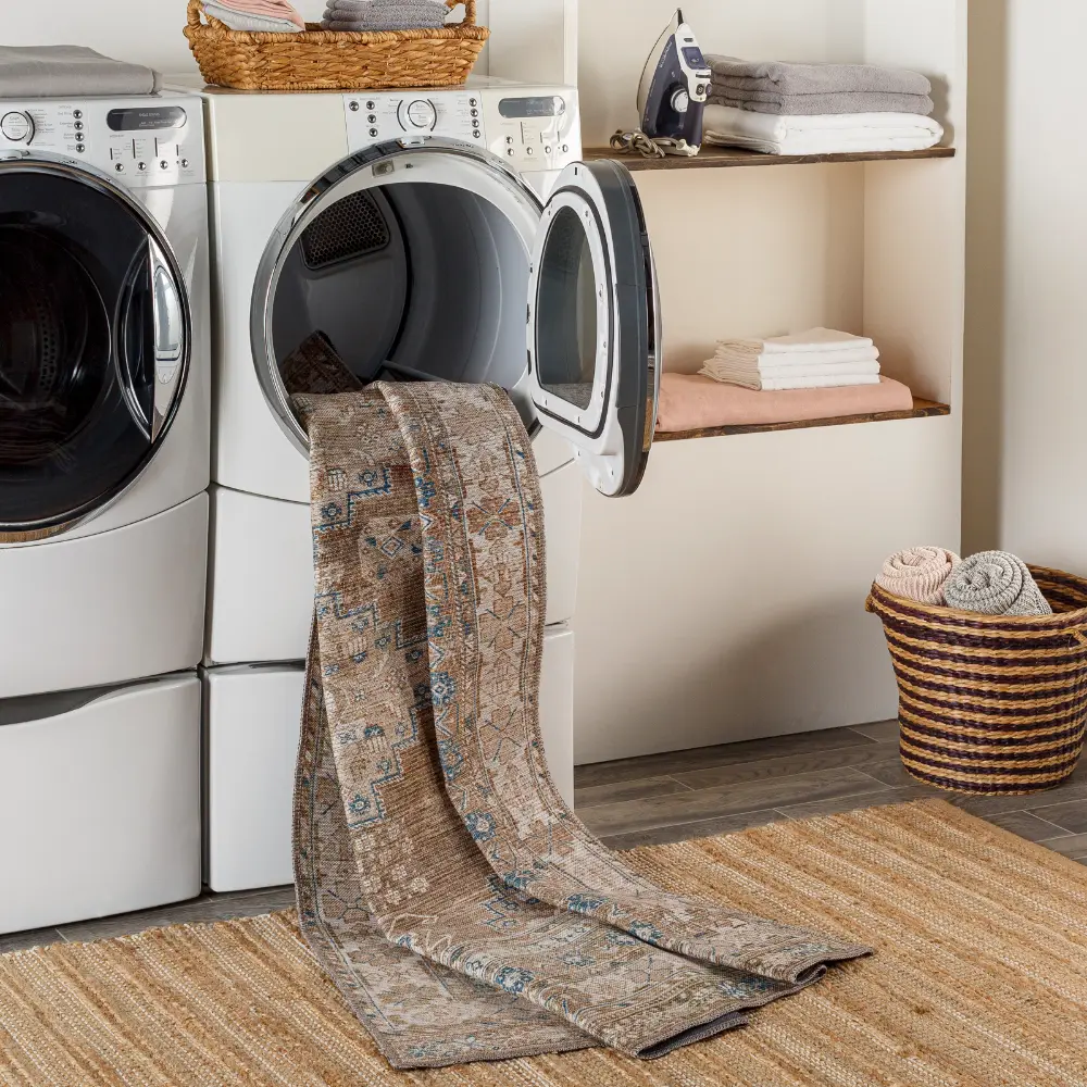 Athena Machine Washable Traditionnal Boho Brown Rug - Image 12