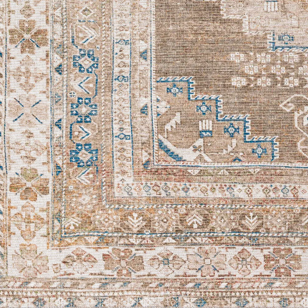 Athena Machine Washable Traditionnal Boho Brown Rug - Image 13