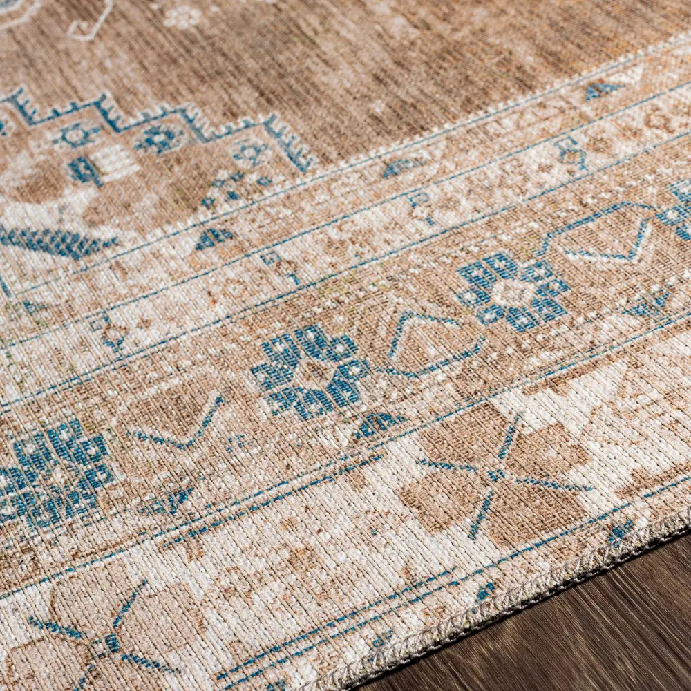 Athena Machine Washable Traditionnal Boho Brown Rug - Image 5