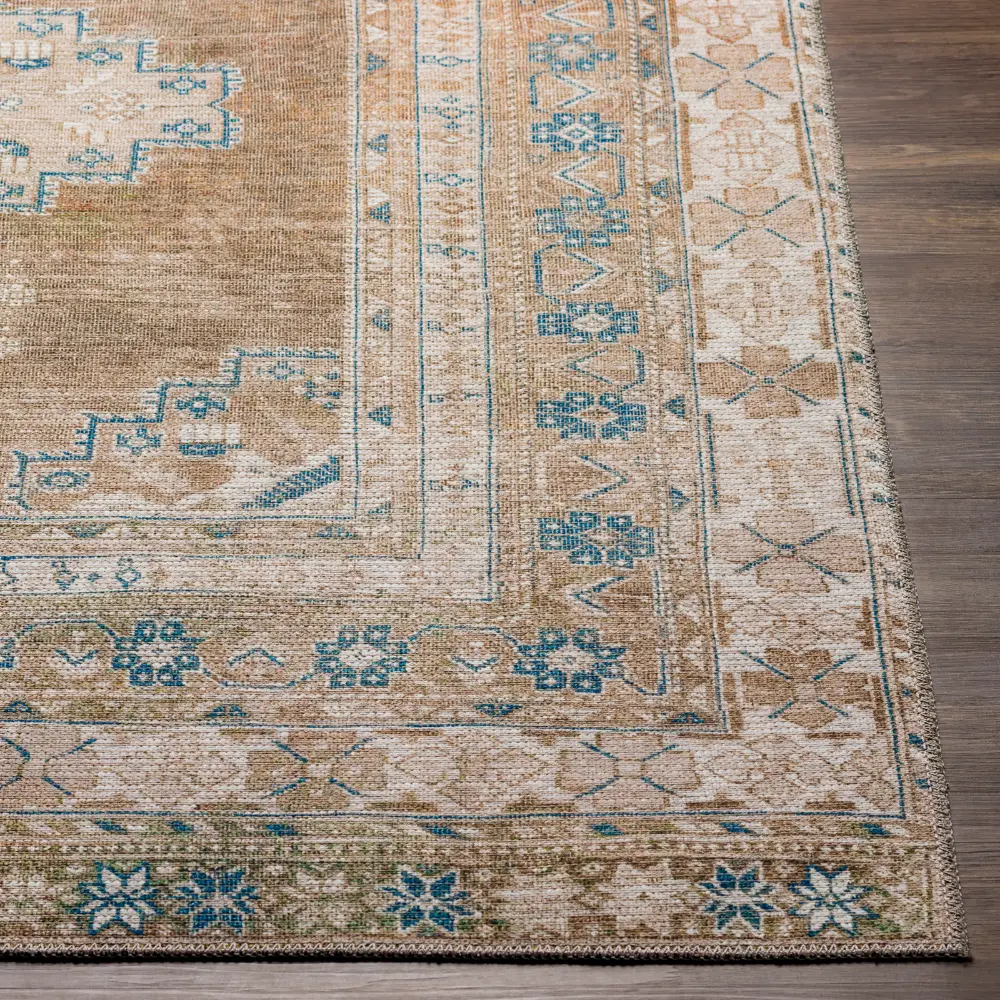 Athena Machine Washable Traditionnal Boho Brown Rug - Image 6