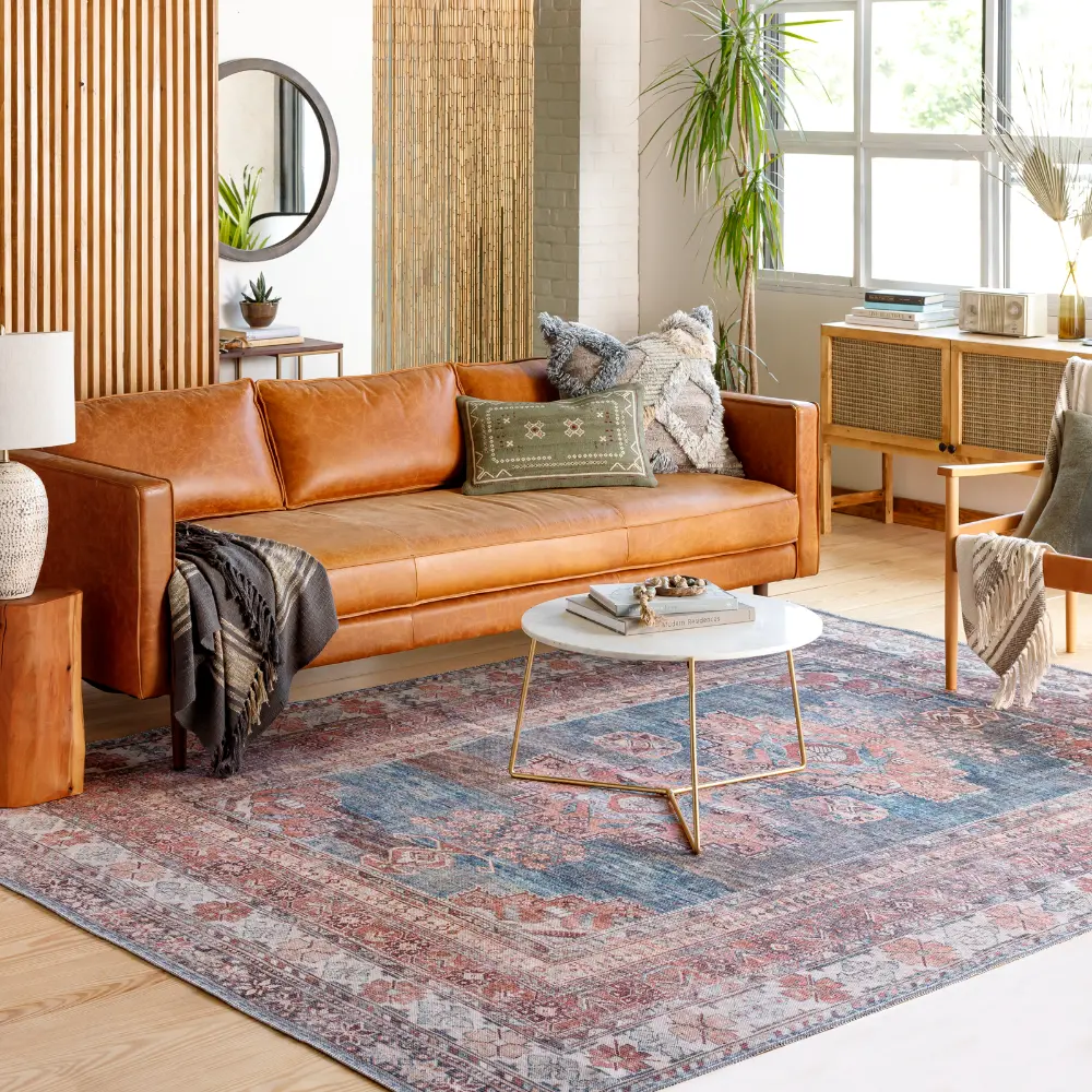 Athena Machine Washable Traditionnal Boho Coral Rug - Image 11