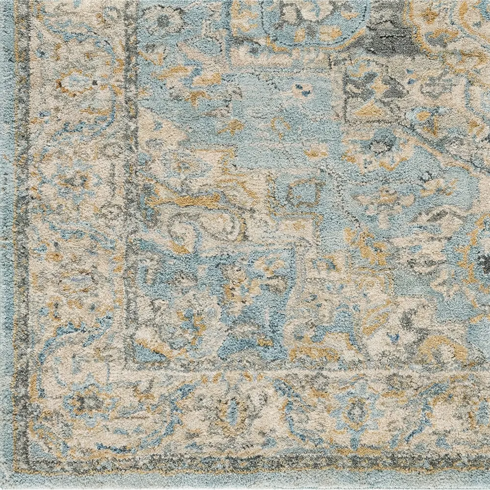Avellino Vintage Beige Blue Gray Traditional Boho High Pile Living Dining Bedroom Rug AVL2300 - Image 8