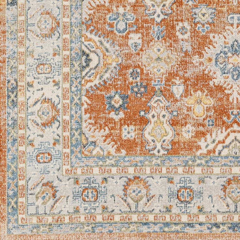 Avni Machine Washable Oriental Boho Burnt Orange Rug - Image 11
