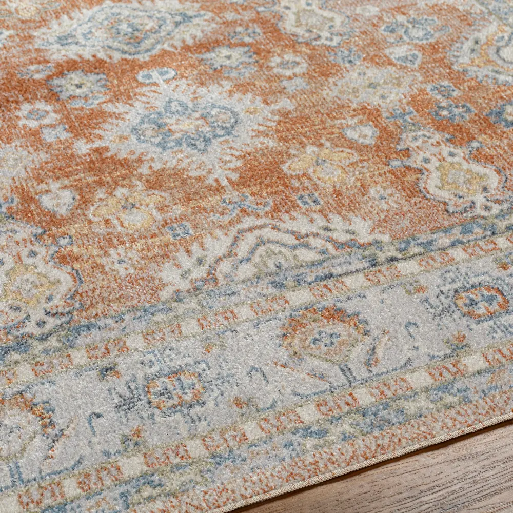 Avni Machine Washable Oriental Boho Burnt Orange Rug - Image 12