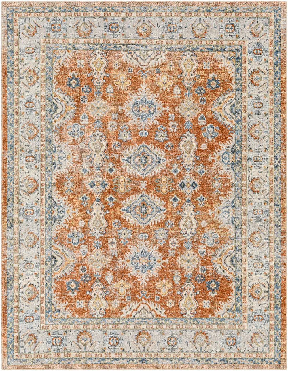 Avni Machine Washable Oriental Boho Burnt Orange Rug - Image 13