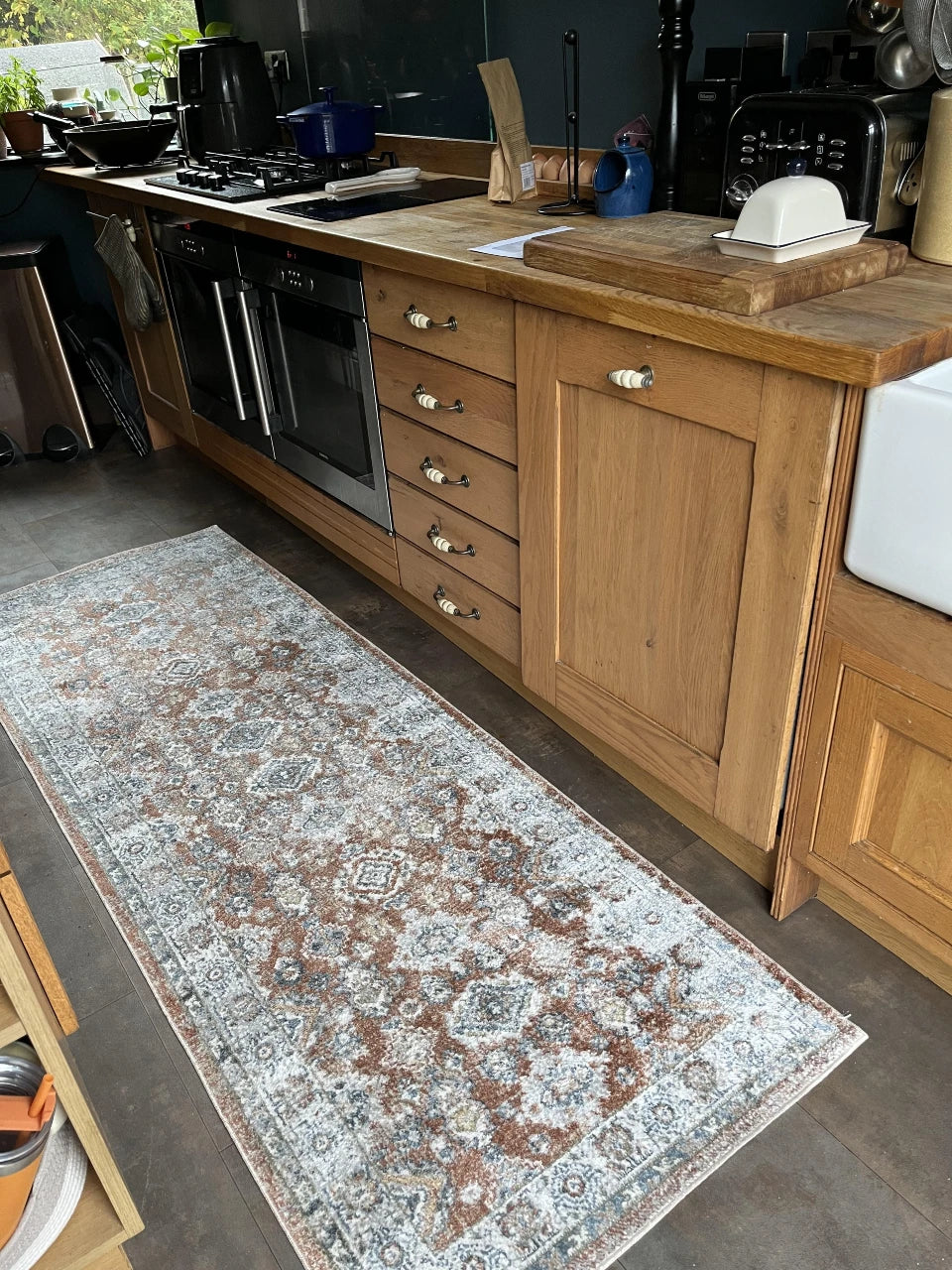 Avni Machine Washable Oriental Boho Burnt Orange Rug - Image 4
