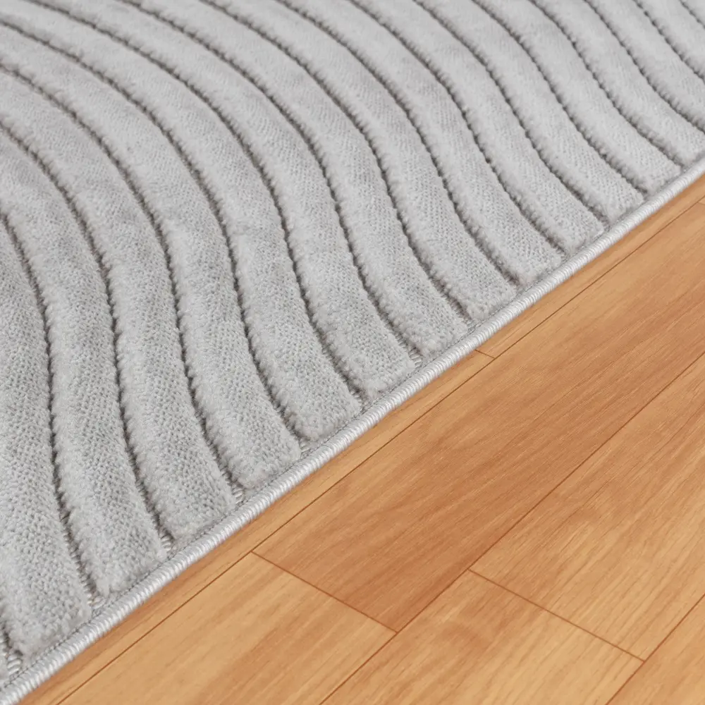 Ayumi In- & Outdoor 3D High & Low Pile Textured Grey Rug - Image 6