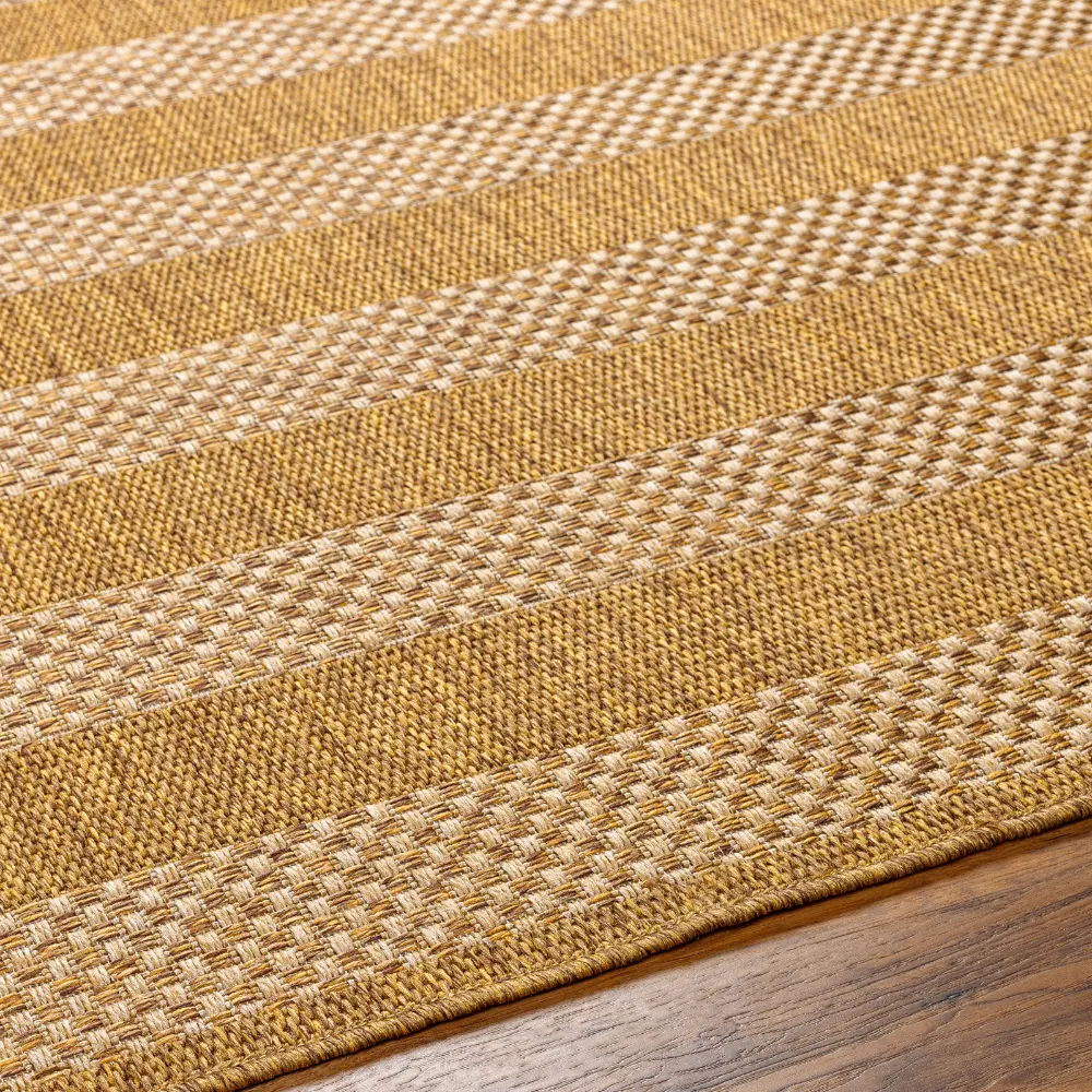 Bahati In- & Outdoor Jute-Look Brown/White Black Striped Rug - Image 3