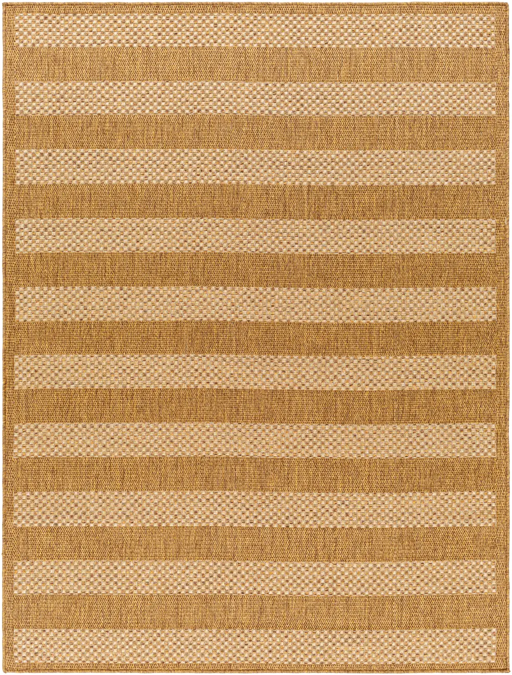 Bahati In- & Outdoor Jute-Look Brown/White Black Striped Rug - Image 4