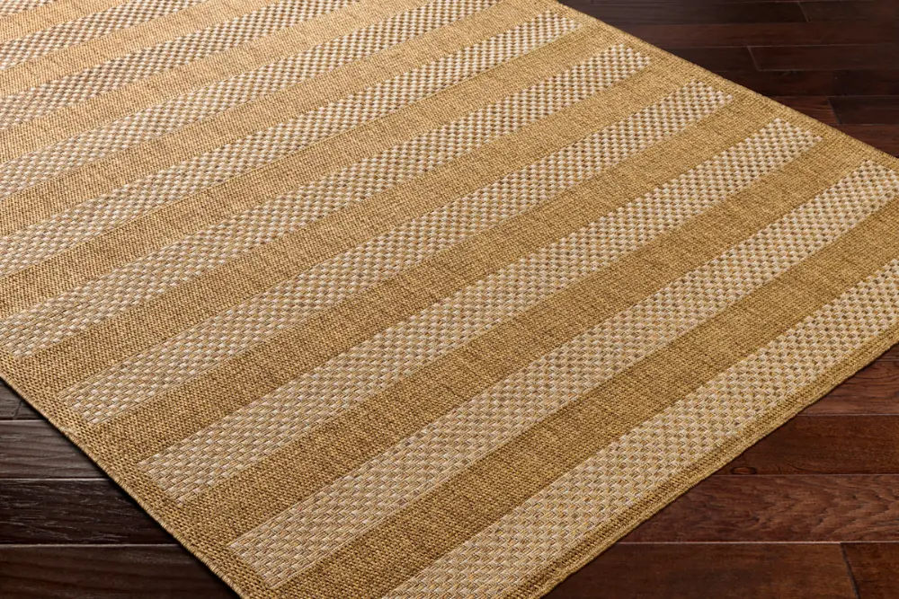Bahati In- & Outdoor Jute-Look Brown/White Black Striped Rug - Image 5
