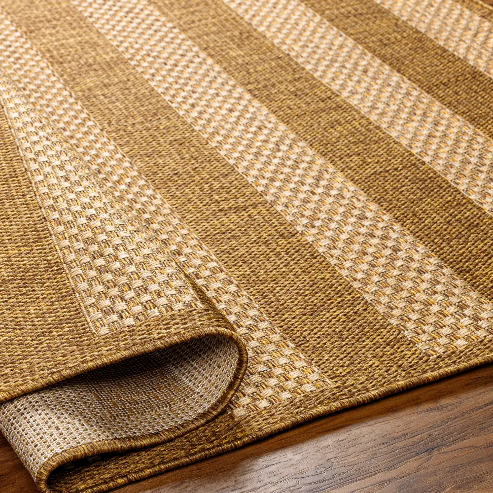 Bahati In- & Outdoor Jute-Look Brown/White Black Striped Rug - Image 6