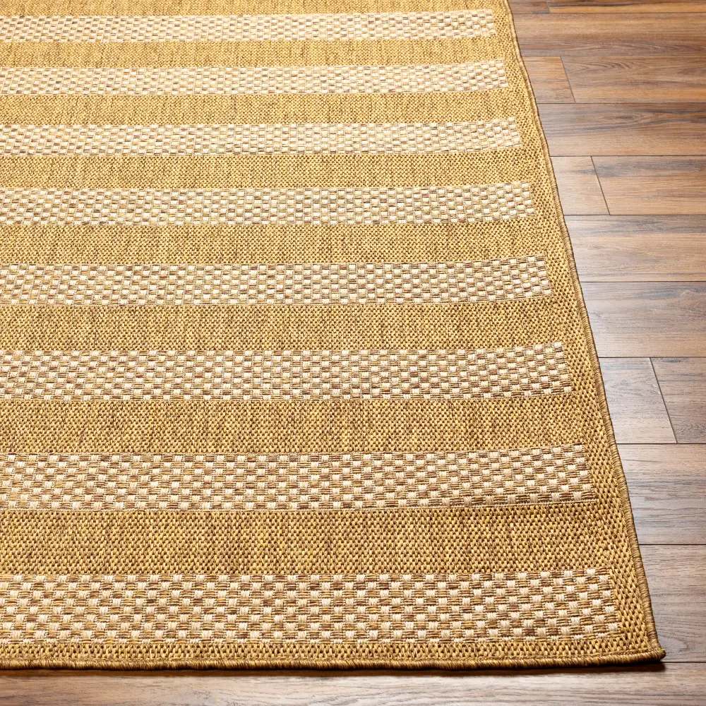 Bahati In- & Outdoor Jute-Look Brown/White Black Striped Rug - Image 7