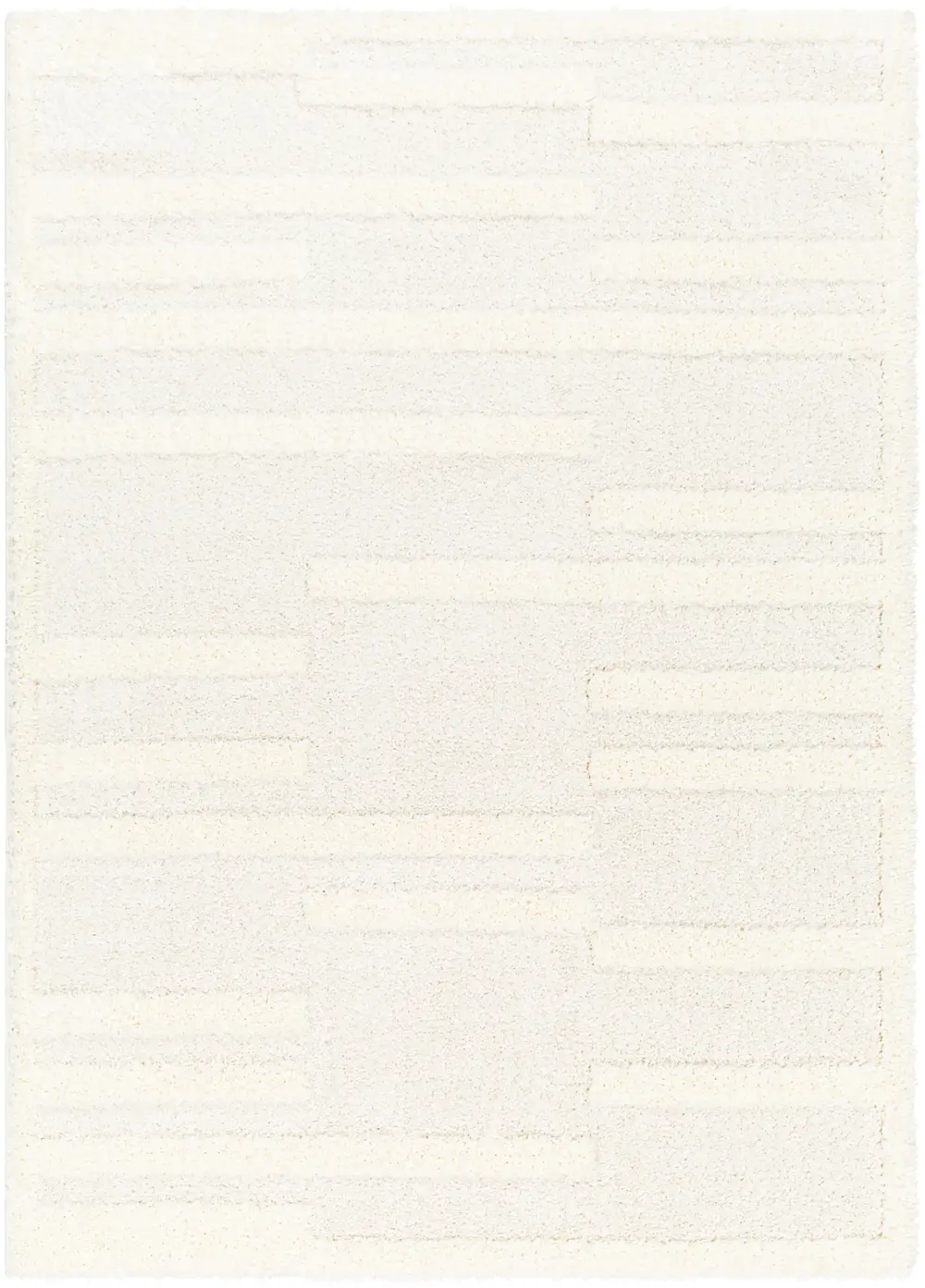 Bahrani Shaggy Modern Plush Pile Beige/Ivory Rug - Image 3
