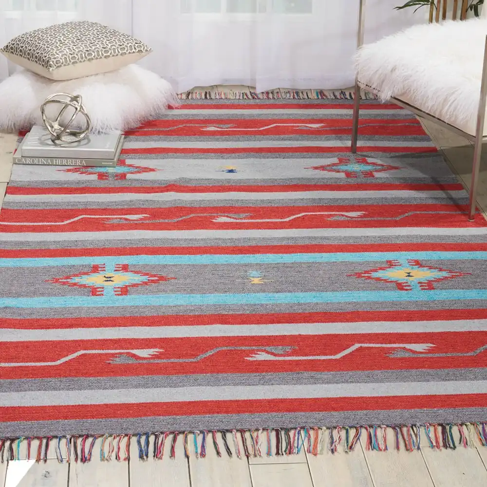 Baja BAJ01 Grey Red Rug - Image 2