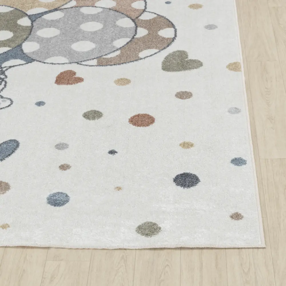 Ballon Buddy Kids Machine Washable Multicolour/Beige Bedroom Rug - Image 11