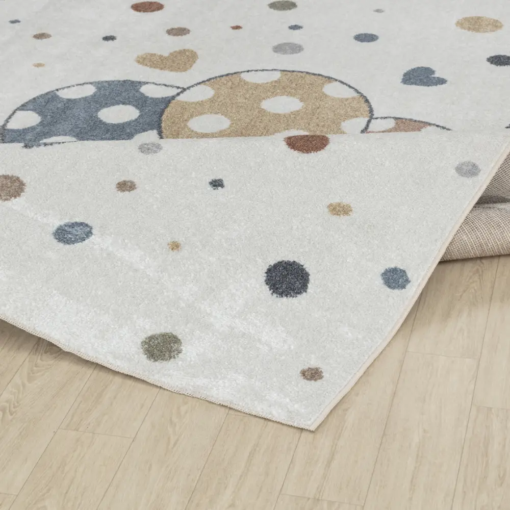 Ballon Buddy Kids Machine Washable Multicolour/Beige Bedroom Rug - Image 4