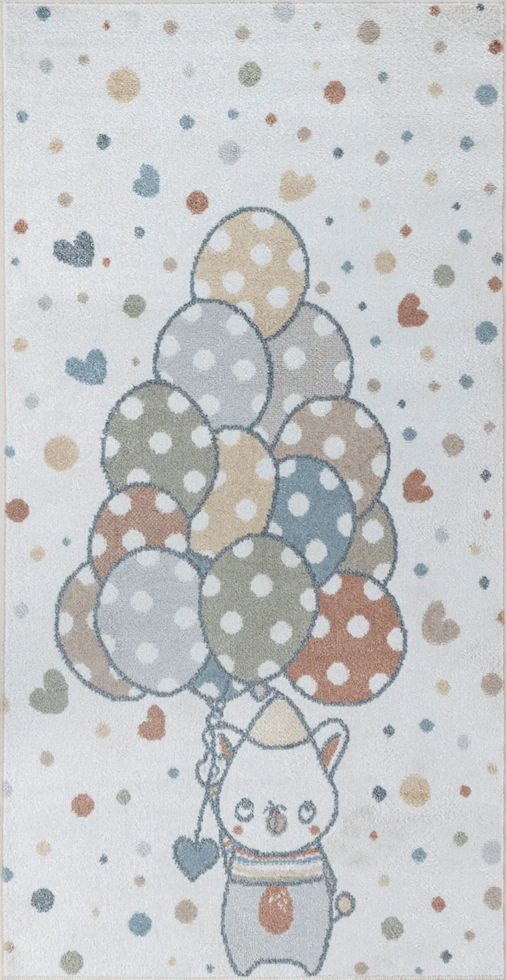 Ballon Buddy Kids Machine Washable Multicolour/Beige Bedroom Rug - Image 6