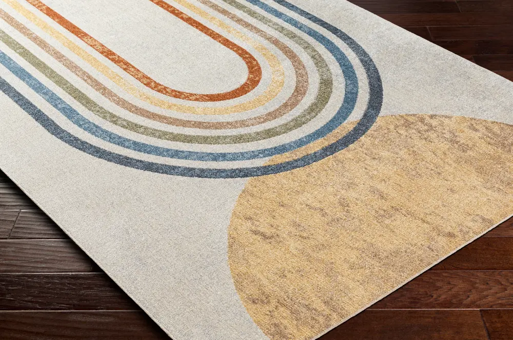 Barbara Machine Washable Modern Beige Rug - Image 6