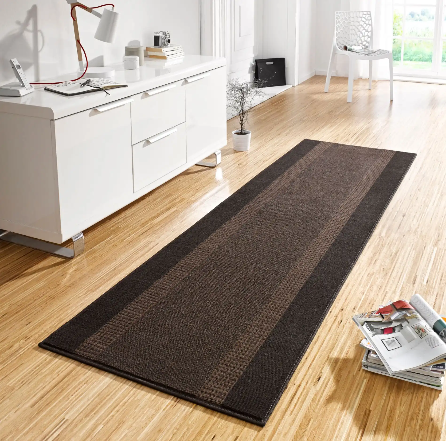 Basic 102500 Band Brown Rug - Image 4