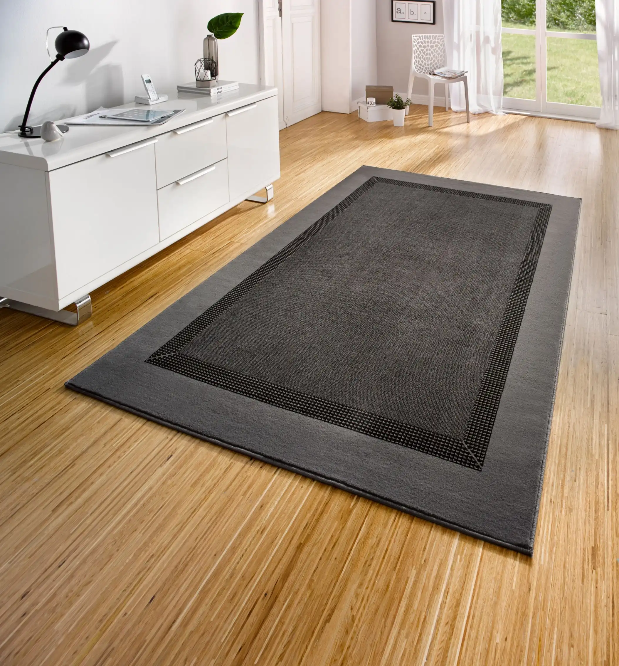 Basic 102497 Band Grey Rug
