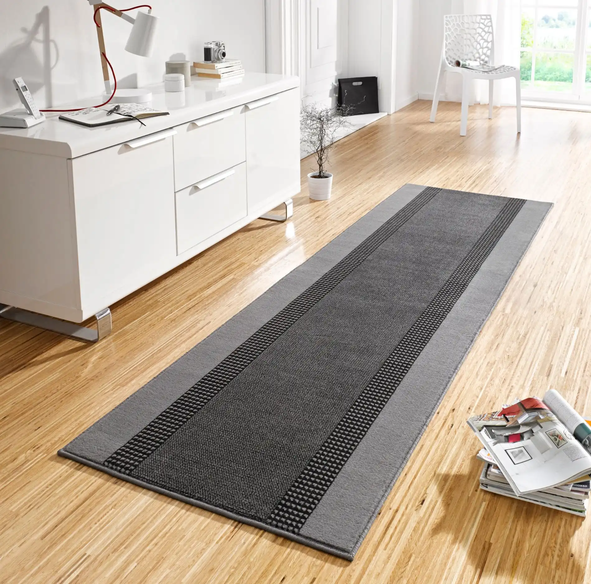 Basic 102497 Band Grey Rug - Image 4
