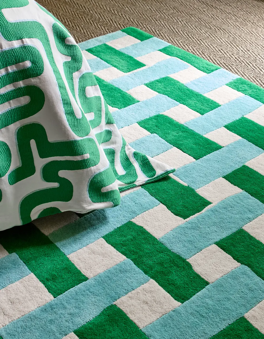 Basket Weave Emerald/Aquamarine 144107