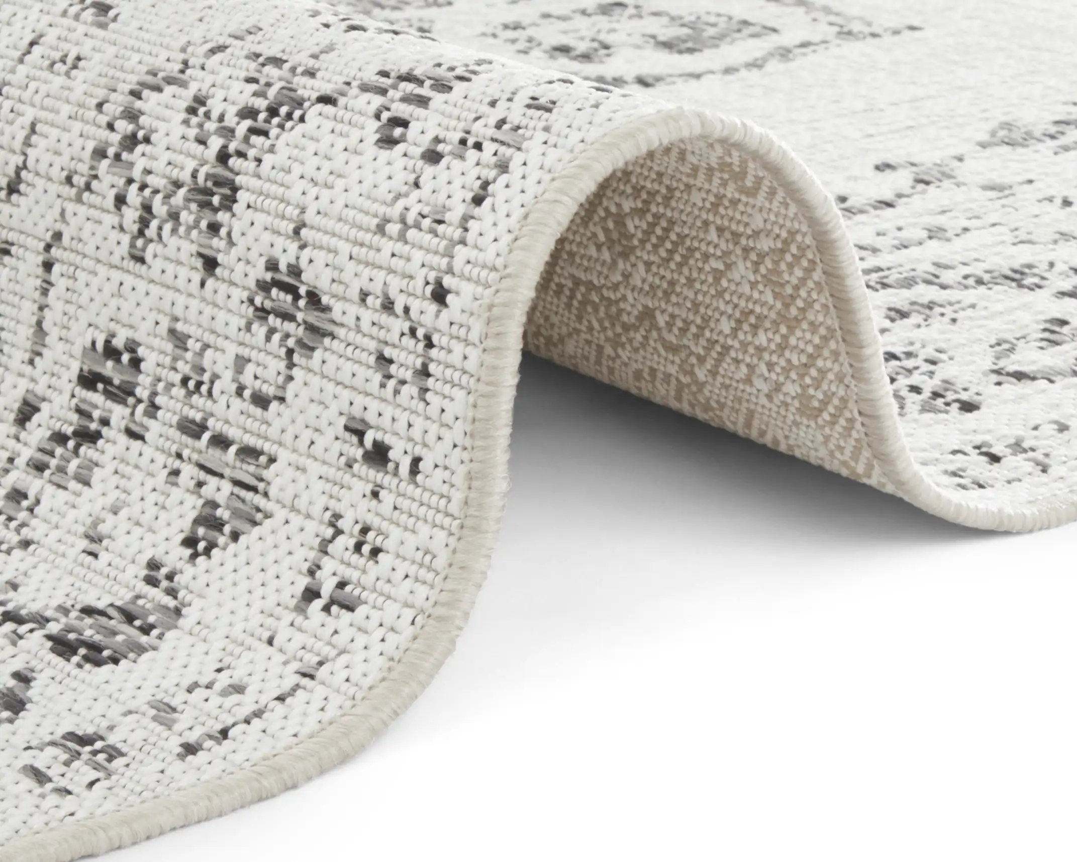 Beach 103855 Tilos Cream Grey Anthracite Rug - Image 3