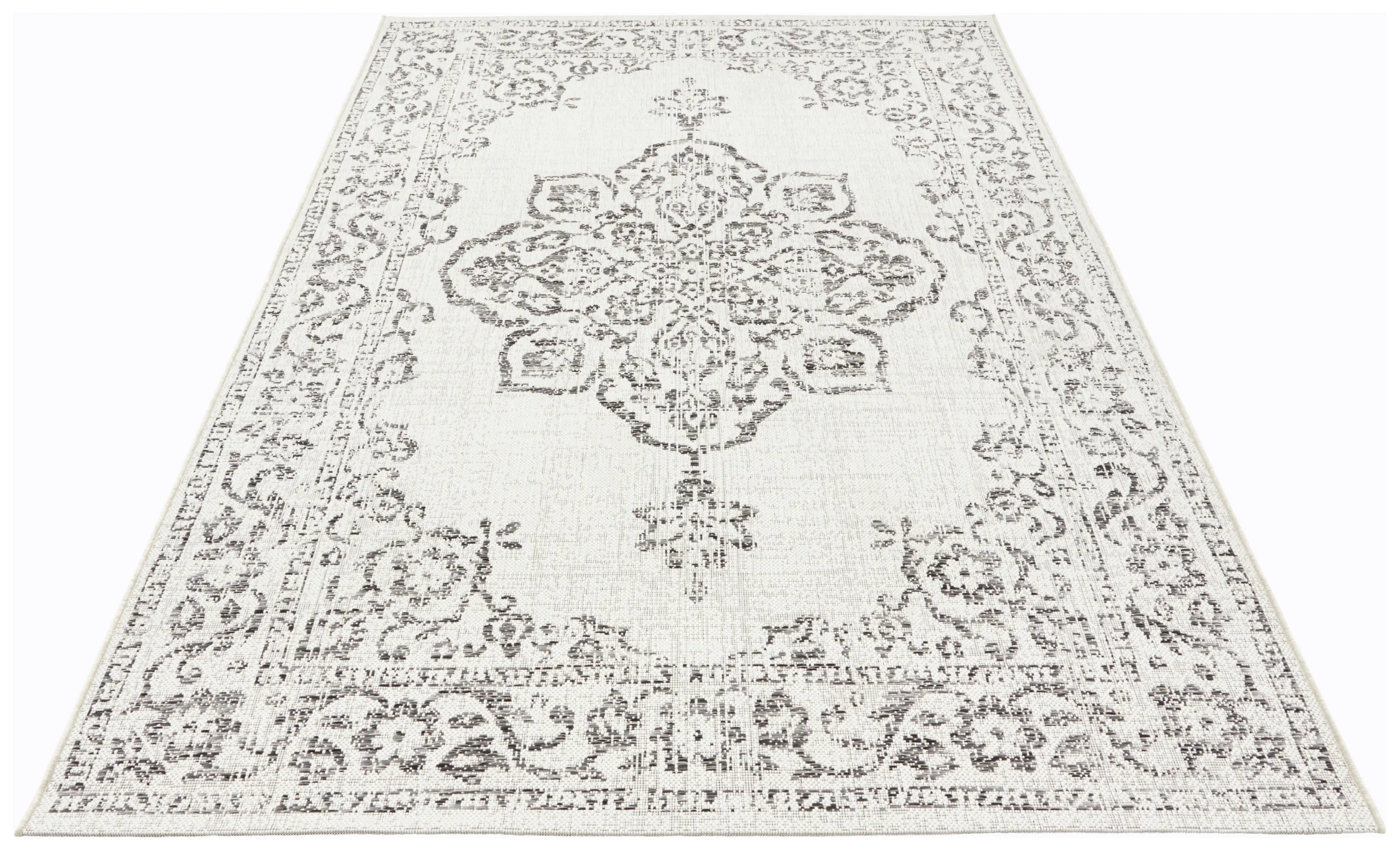 Beach 103855 Tilos Cream Grey Anthracite Rug - Image 4