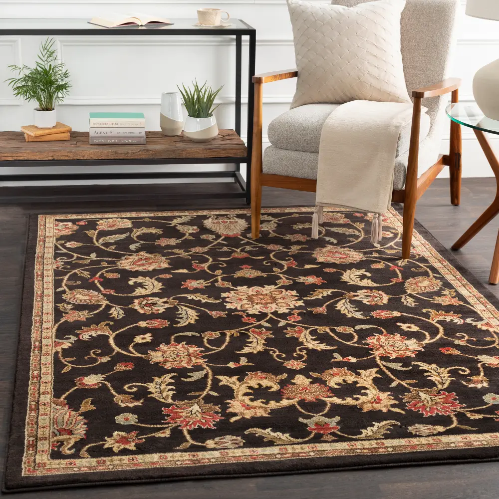 Bekuri Traditional Boho Black Rug - Image 7