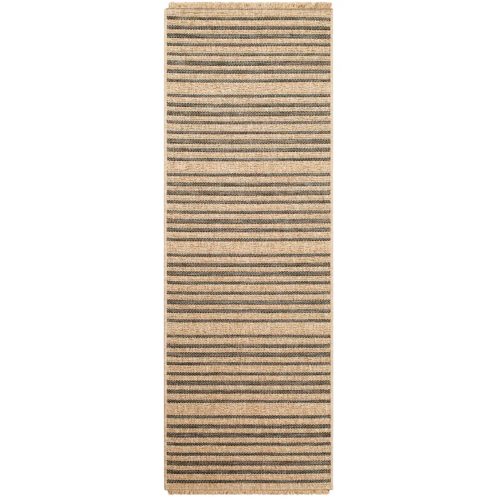 Betsy In- & Outdoor Cottage Jute-Look Brown Striped Rug - Image 3