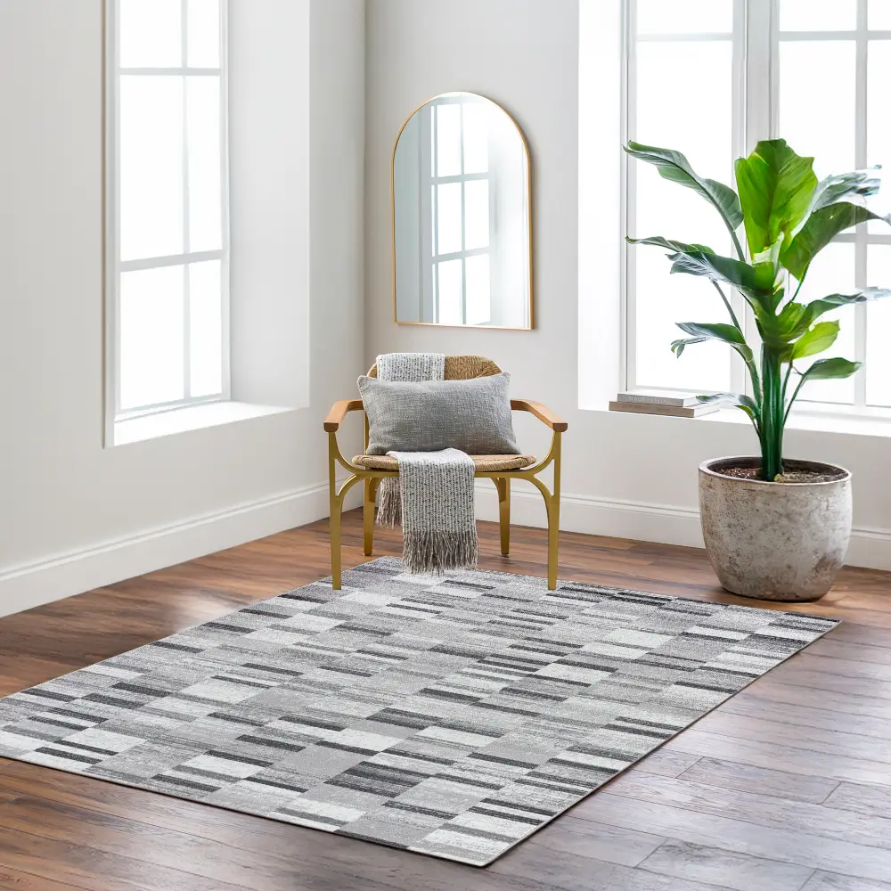 Bhaumi Scandi Modern Black Rug - Image 8