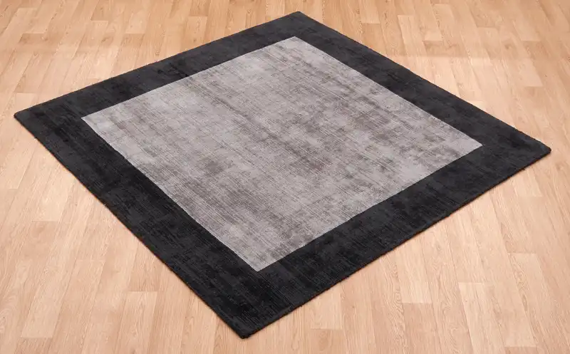 Blade Border Charcoal Silver Rug - Image 2