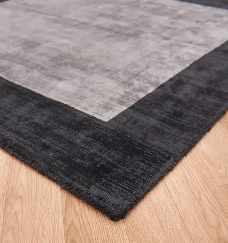 Blade Border Charcoal Silver Rug - Image 3
