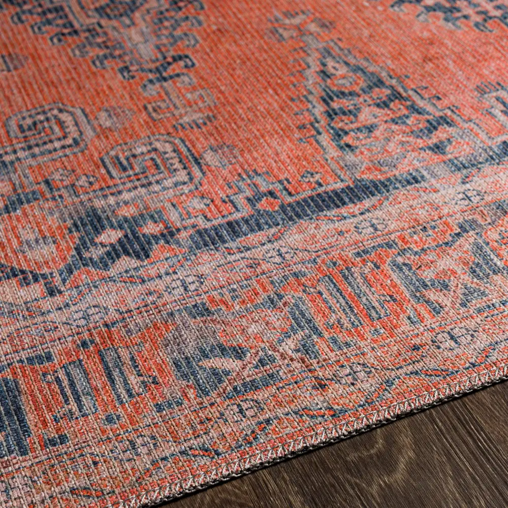 Blaire Machine Washable Traditionnal Boho Burnt Orange Rug - Image 12