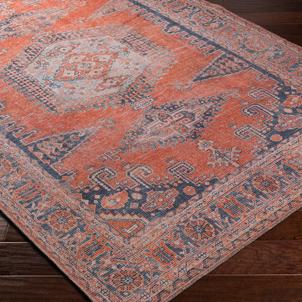 Blaire Machine Washable Traditionnal Boho Burnt Orange Rug - Image 2