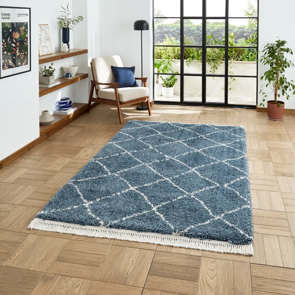Boho 5413 Blue Berber Rug