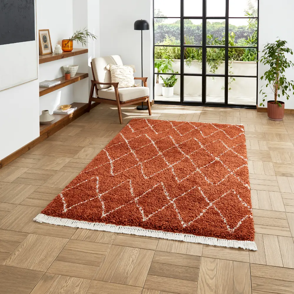 Boho 8280 Rust Berber Rug
