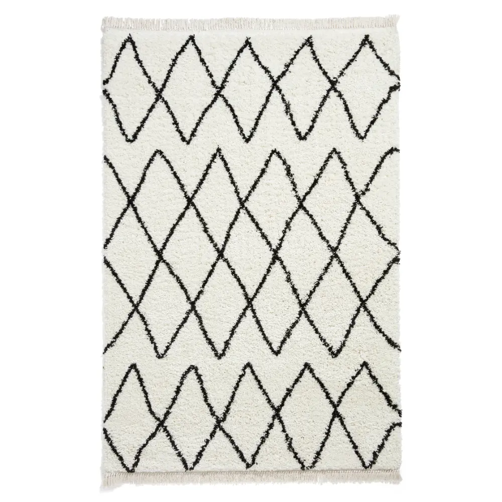 Boho 8280 White/Black Berber Rug - Image 5
