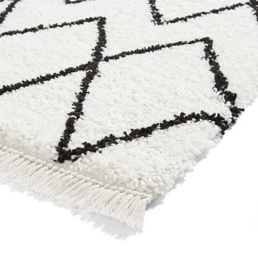 Boho 8280 White/Black Berber Rug - Image 9
