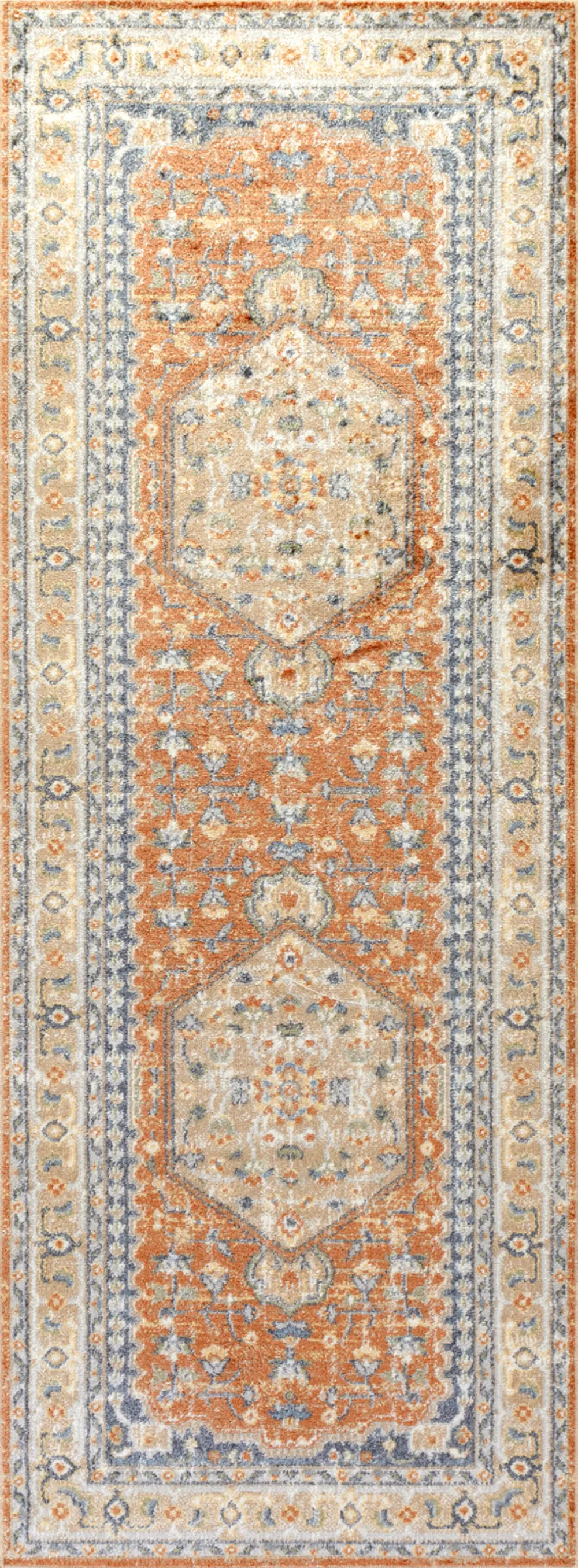 Boka Machine Washable Traditionnal Boho Burnt Orange Rug - Image 6