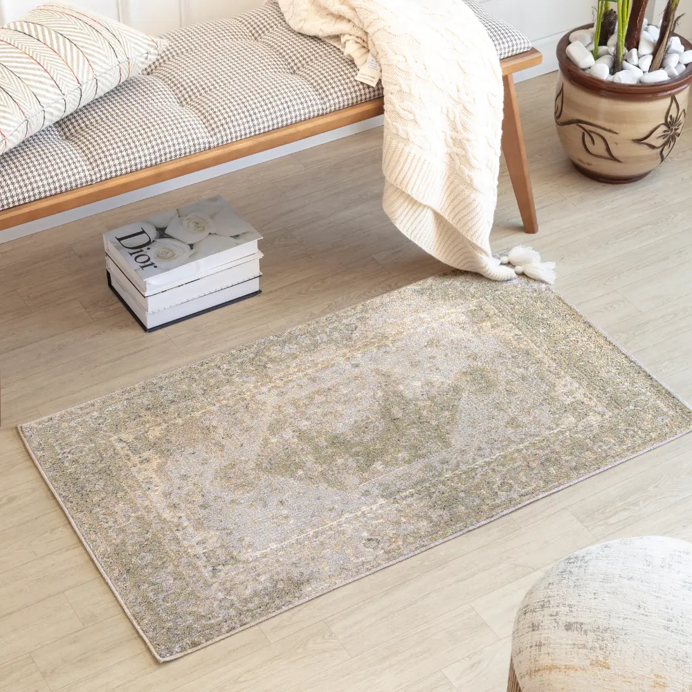 Boka Machine Washable Traditionnal Boho Camel Rug - Image 12