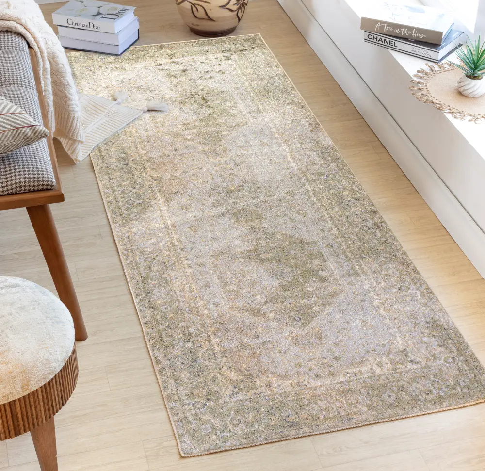 Boka Machine Washable Traditionnal Boho Camel Rug - Image 14