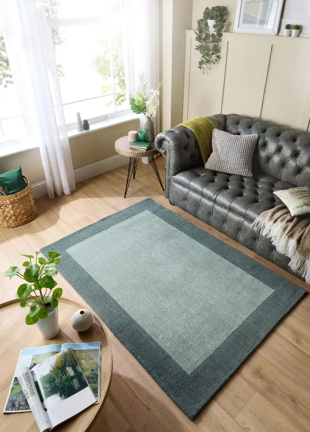Borders Sage Green Rug