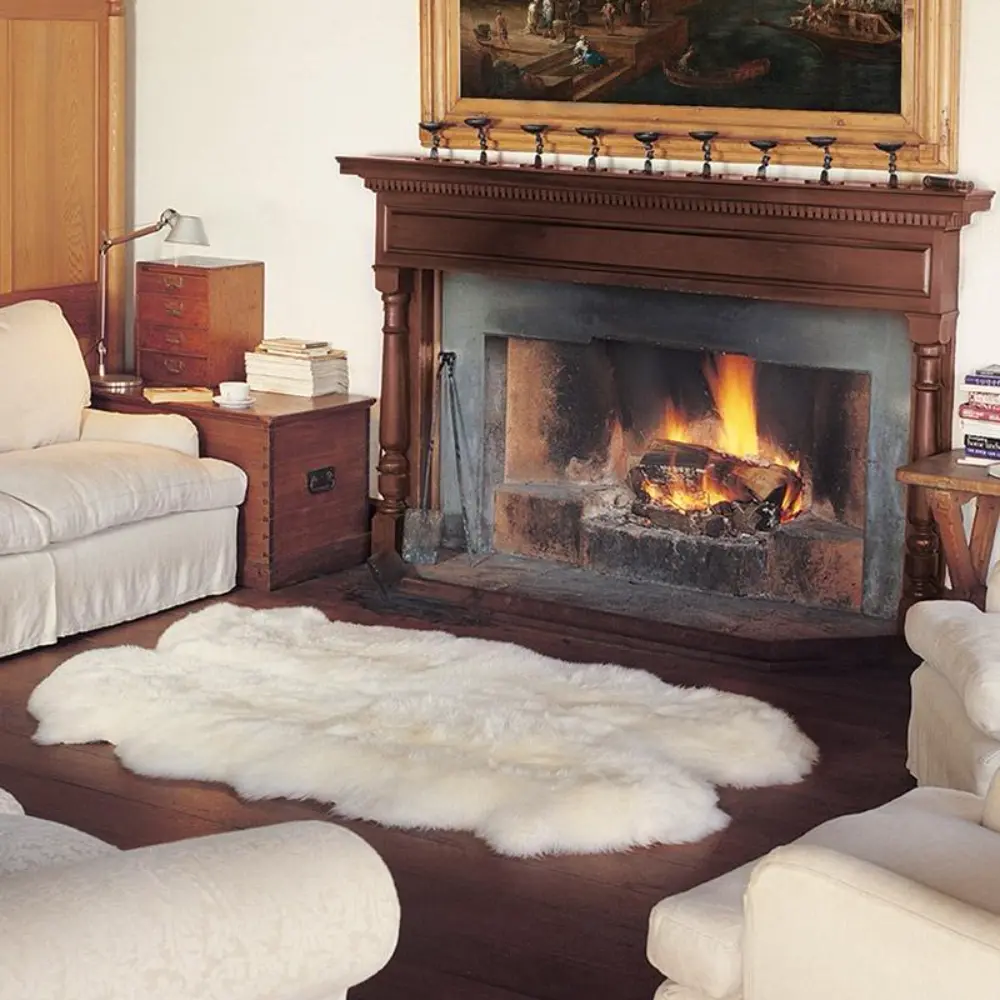 Bowron Sheep Skins Ivory Rug - Image 2