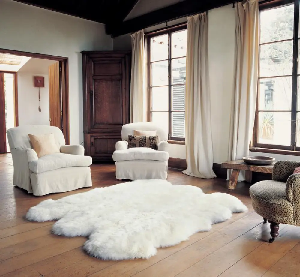 Bowron Sheep Skins Ivory Rug - Image 4
