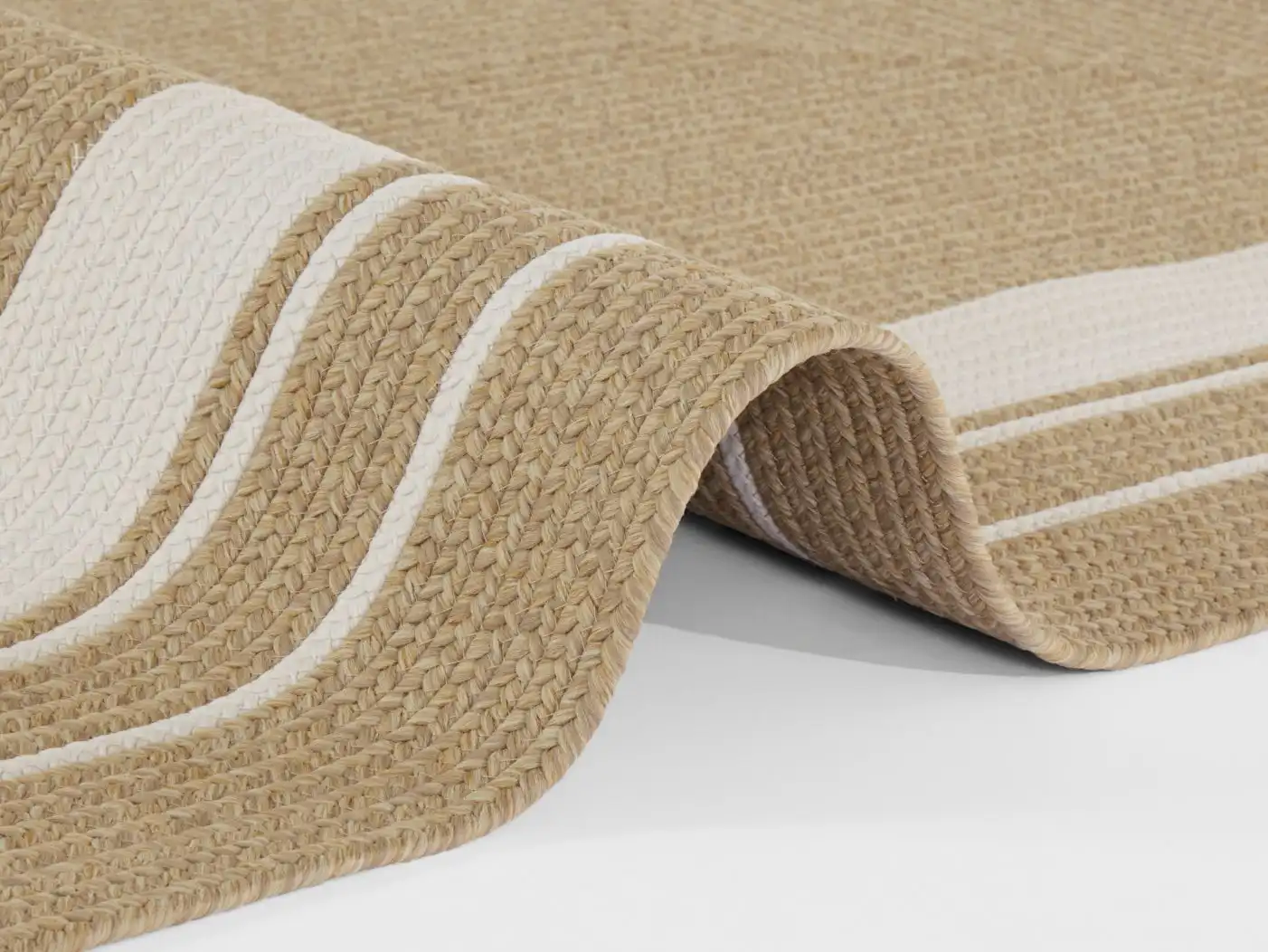 Braided 105556 Trenzado Cream Beige Rug - Image 4