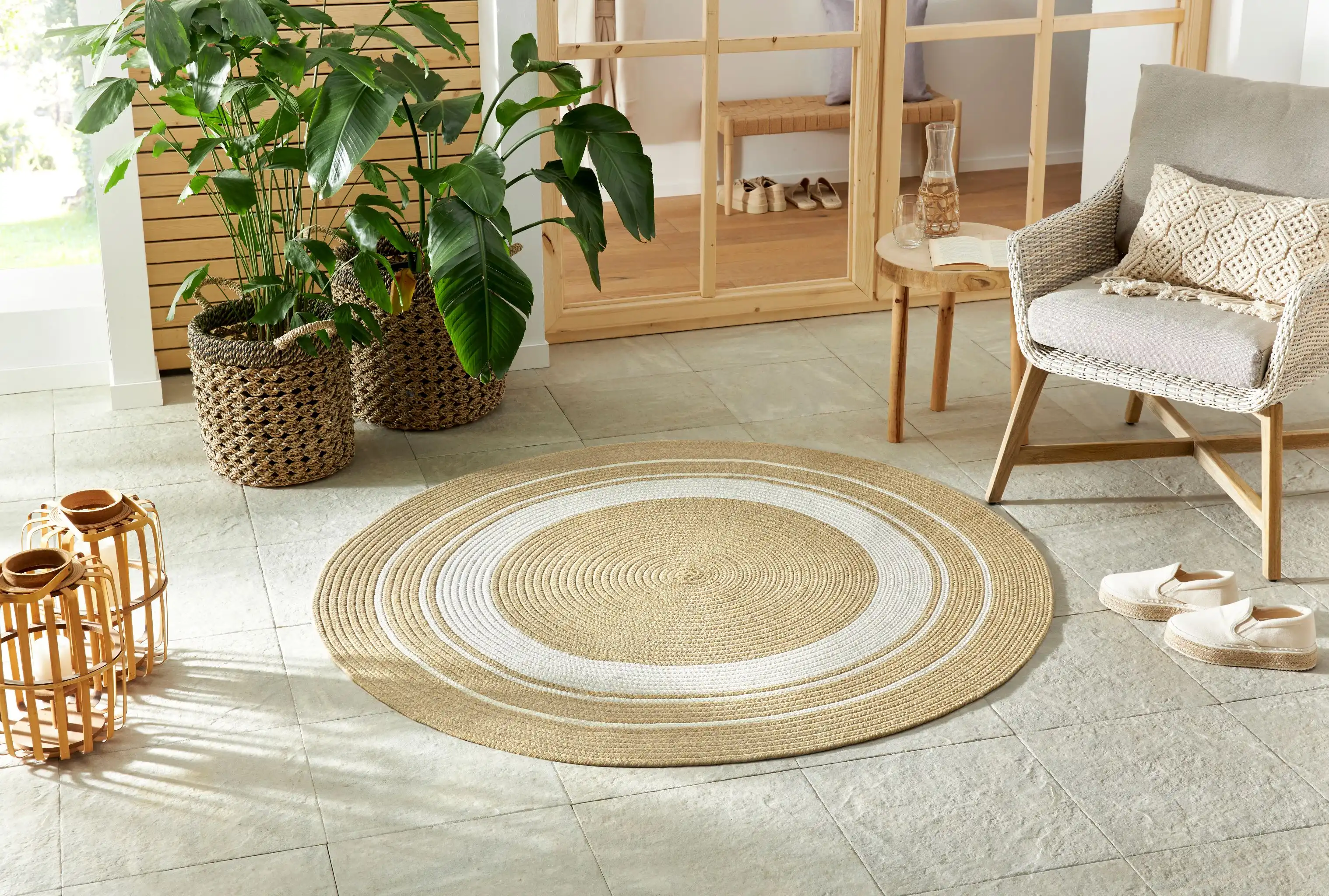 Braided 105556 Trenzado Cream Beige Rug - Image 5